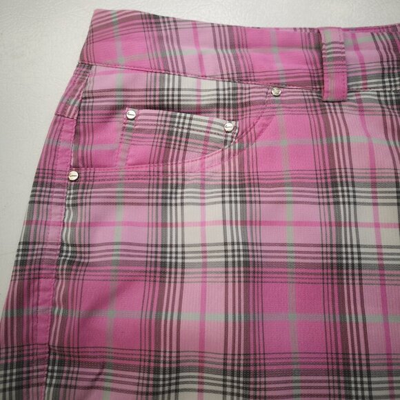 Nike Golf Tour Performance Dri-Fit Ladies Size 14 Plaid Shorts - Picture 4 of 13
